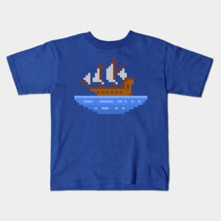 Pixelart Ship Kids T-Shirt